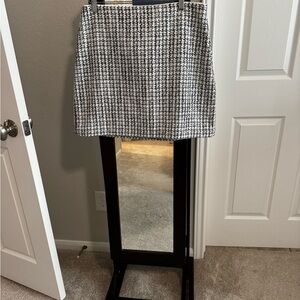 LOFT Black and White Mini Skirt